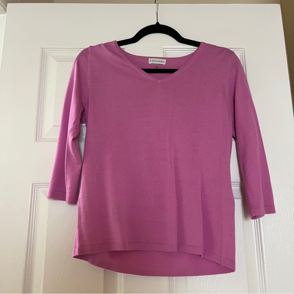 Soft 3/4 Sleeve Pink Top